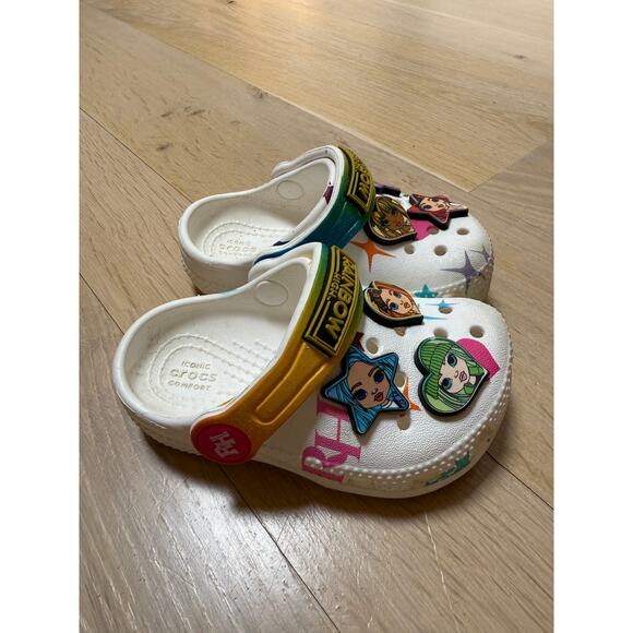 Crocs Rainbow High SZ C5 White Printed Jibbits Girls - Picture 5 of 10